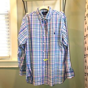 Ralph Lauren Men’s Slim-Fit Plaid Oxford Shirt